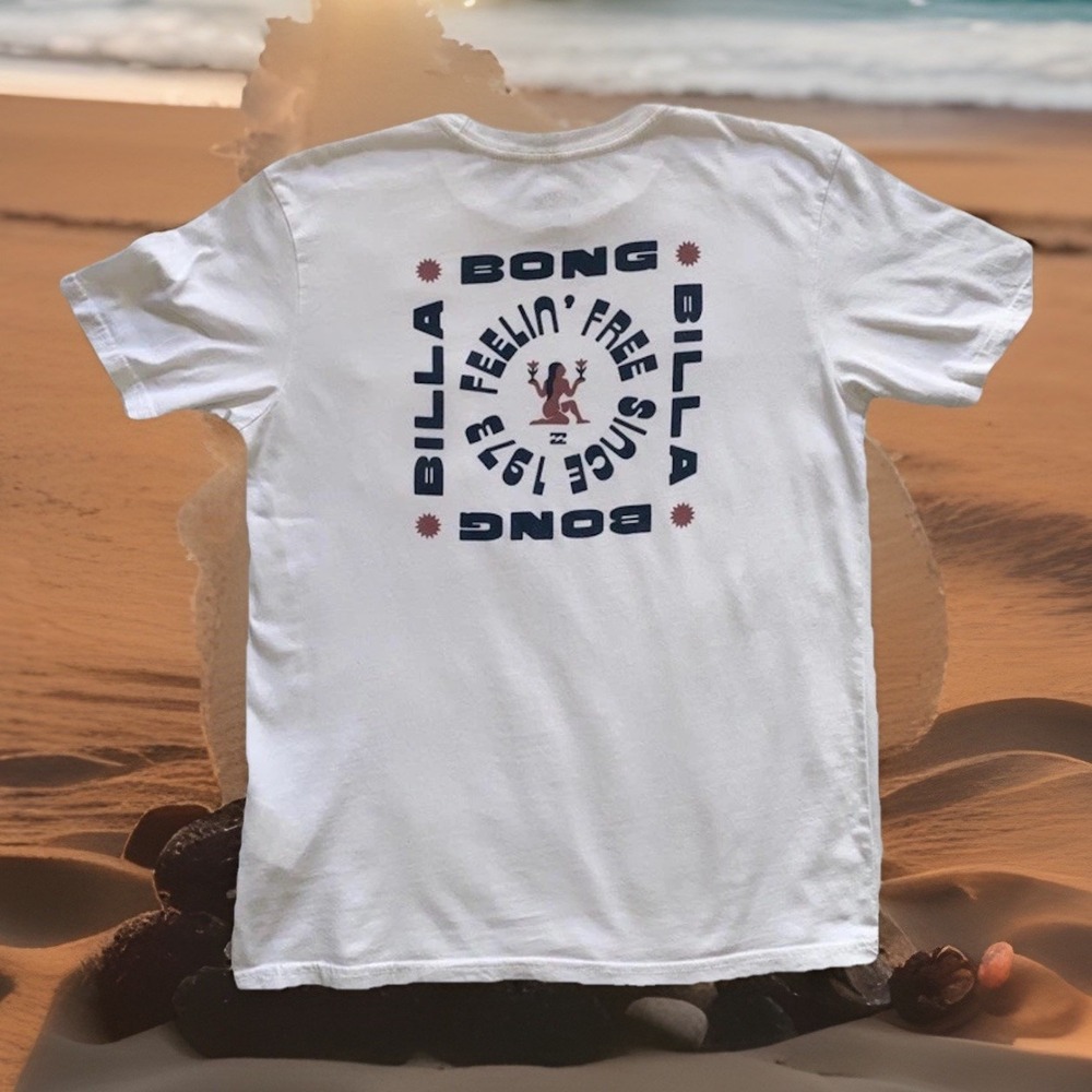 Billabong Pocket T Shirt Men Small Feeln' Free Since 1973 Native Deadstock